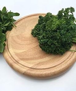 Checkered Chef Small Round Wooden Mezzaluna Cutting Board 2