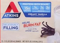 Atkins Creamy Vanilla Protein Shake 15g Protein Low Carb Keto Friendly 2