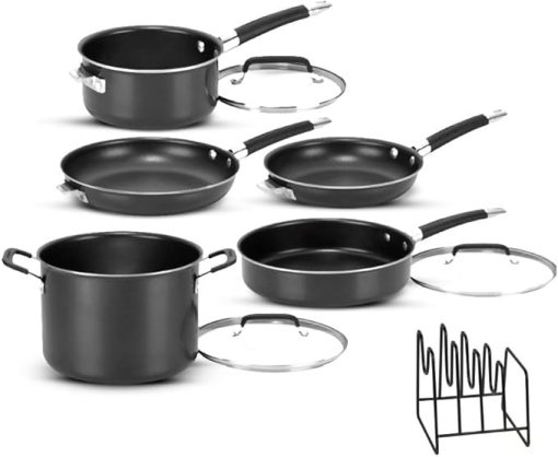 Cuisinart SmartNest Black Nonstick Aluminum 9-Piece Cookware Set - Image 2