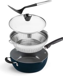 Cuisinart 4-Pc Nouveau Navy Cookware Set with Multi-Purpose Pan 2