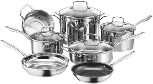 Cuisinart 11 Piece Professional Stainless Steel Cookware Set Silver - Image 2