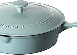 Cuisinart 12 Inch Chicken Fryer Cast Iron Light Blue Renewed 2
