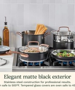 Cuisinart 11 Piece Matte Black Cookware Set for Modern Kitchens 2