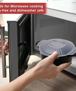 Small Micro Cookware 1 Quart Microwave Steamer for Vegetables BPA Free 2