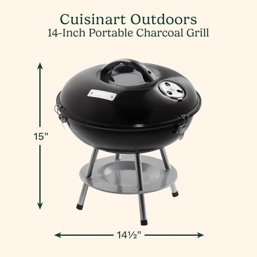 Cuisinart 14 Portable Charcoal Grill Small Tabletop BBQ for Camping - Image 2