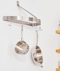 Cuisinart Chef Classic Half-Circle Wall Mount Pot Rack Brushed Steel 2