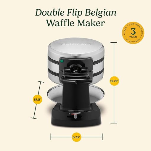 Cuisinart Waffle Maker 180° Flip Nonstick Plates Ready Indicator Light - Image 2