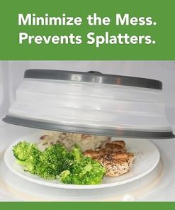 Microwave Splatter Cover for Food Medium Charcoal Collapsible Silicone 2