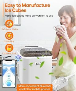 Compact Smart Ice Maker 33 lbs Daily 9 Cubes in 6 Mins App Control 2