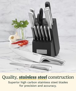 Cuisinart 15-Piece Stainless Steel Cutlery Block Set Kitchen Knives 2
