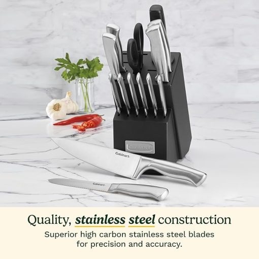 Cuisinart 15-Piece Stainless Steel Cutlery Block Set Kitchen Knives - Image 2