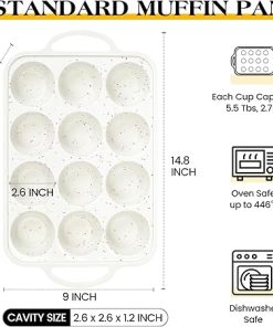 Silicone Muffin Pan Set with Metal Frame for 12 Cupcakes 2
