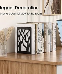 MaxGear Tree Design Book Ends Heavy Duty Metal Book Holder 2