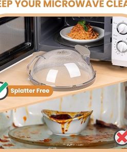 Upgraded Microwave Cover with Water Steamer and Integrated Handle 2