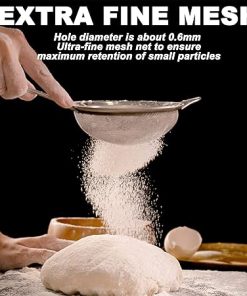 Premium Stainless Steel Fine Mesh Strainers for Sifting Dry Ingredients 2