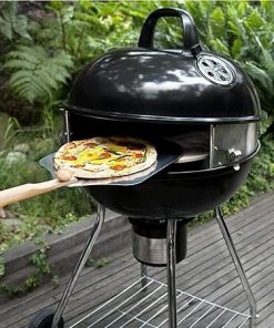 PizzaQue Deluxe Outdoor Pizza Oven Kettle Grill Conversion Kit Silver 2