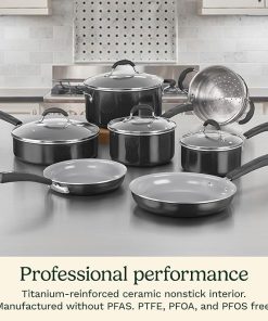 Cuisinart 11 Piece Nonstick Cookware Set Ceramica XT Black 54C-11BK 2