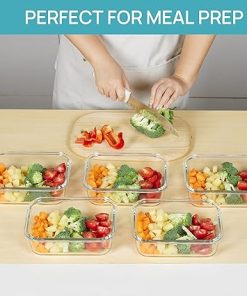 Vtopmart Glass Food Storage Containers 35oz 5 Pack with Lids 2