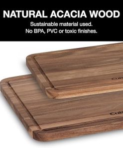 Cuisinart Acacia Wood Cutting Board Set 17×12 and 15×10 Inches 2