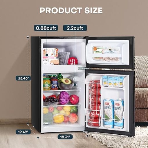 Upstreman 3.1 Cu Ft Mini Fridge with Freezer for Home and Office - Image 2