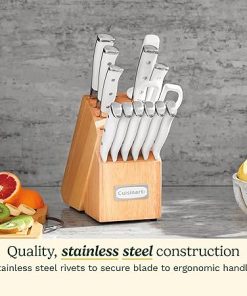 Cuisinart 15 Piece Knife Set High Carbon Stainless Steel White Block 2