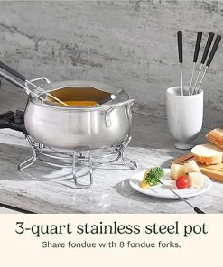 Cuisinart 3 Quart Fondue Pot for Chocolate Cheese Broth Oil Stainless Steel 2