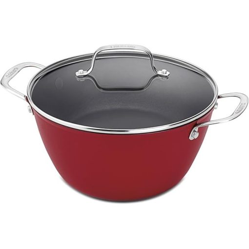 Cuisinart 5.2 Quart Round Casserole with Glass Lid Red CIL4525-26RC