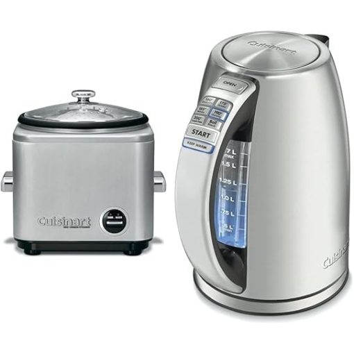 Cuisinart 8-Cup Rice Cooker and 1.7-Liter Electric Kettle Bundle