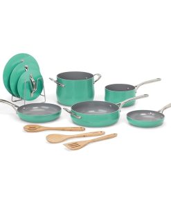 Cuisinart 12-Piece Pots and Pans Set Nonstick Teal Culinary Collection