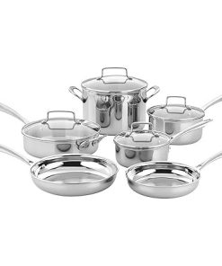 Cuisinart Classic 10 Piece Cookware Set with Stainless Steel Design