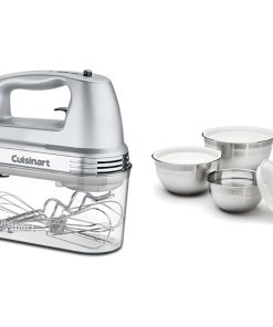 Cuisinart Handheld Mixer with Storage Case and Stainless Steel Bowls Set