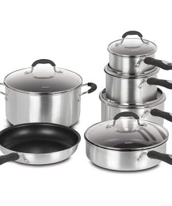Cuisinart 11-Piece Non-Stick Aluminum Cookware Set Brushed Silver