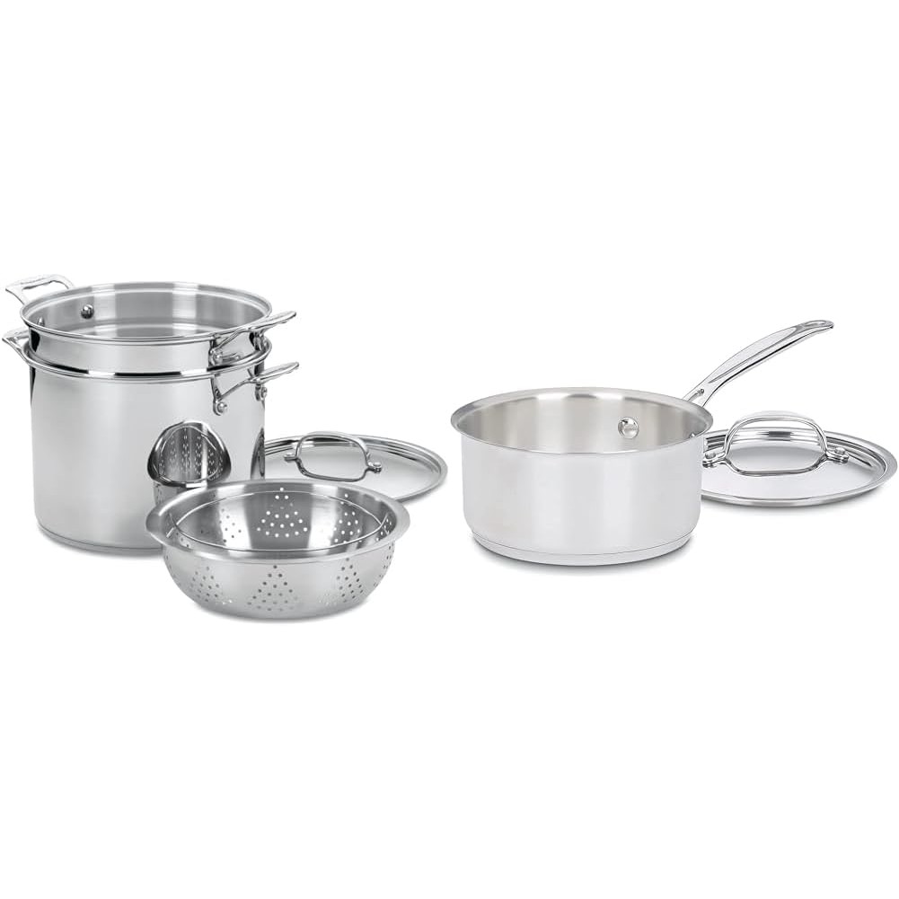 Cuisinart 4-Piece Cookware Set 12 Quart Chef's Classic Stainless Steel