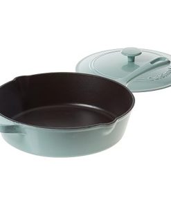 Cuisinart 12 Inch Chicken Fryer Cast Iron Light Blue Renewed