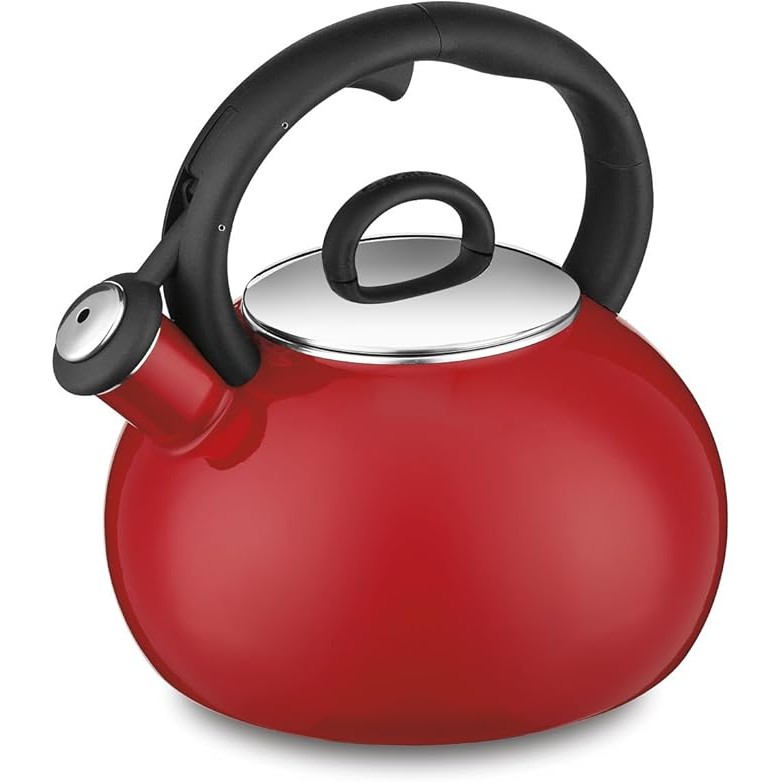Cuisinart Aura Enamel Steel Stovetop Teakettle in Bright Red