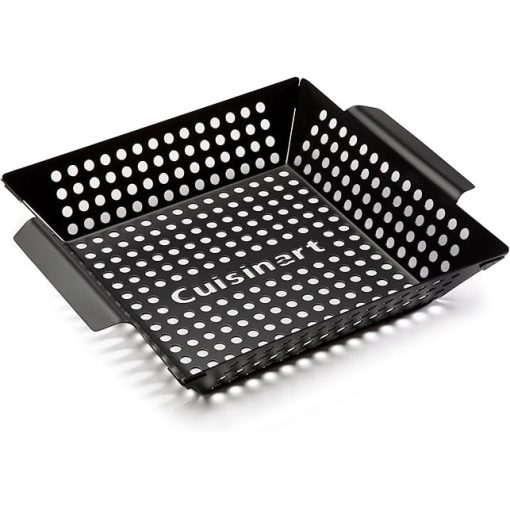 Cuisinart 11 Inch Non-Stick Grill Wok Perforated BBQ Basket for Grilling
