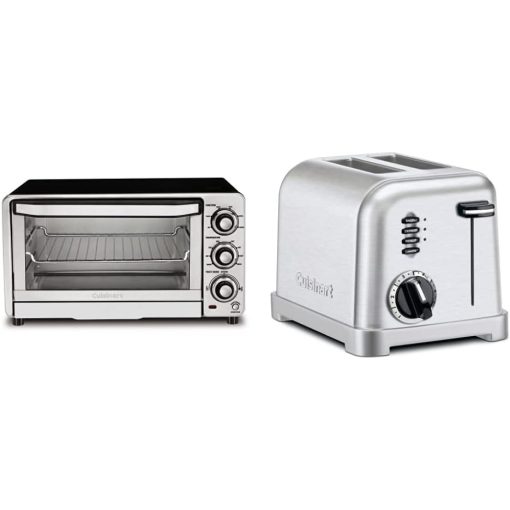 Cuisinart Custom Classic Toaster Oven Broiler 17 Inch Black 2-Slice Toaster Brushed Stainless