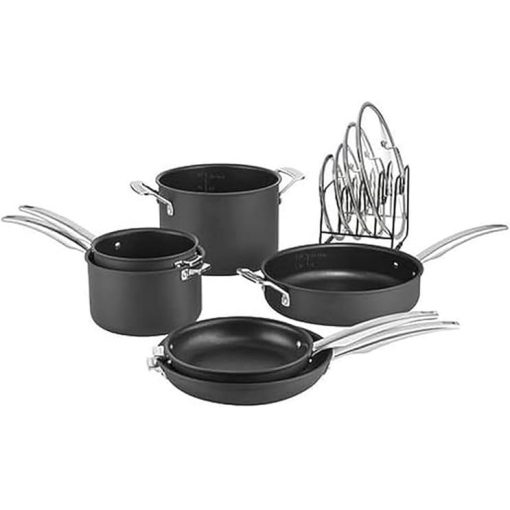 Cuisinart N61-11 Nonstick Hard Anodized 11 Piece Cookware Set Black