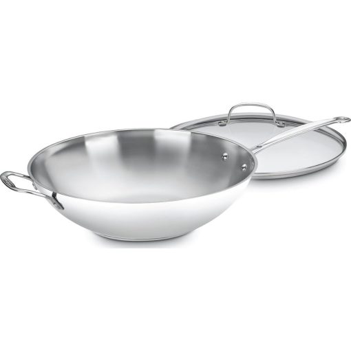 Cuisinart 14-Inch Stir-Fry Pan with Helper Handle and Glass Cover
