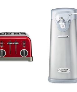 Cuisinart Metal Classic 4-Slice Toaster in Metallic Red And SCO-60 Can Opener