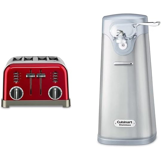 Cuisinart Metal Classic 4-Slice Toaster in Metallic Red And SCO-60 Can Opener