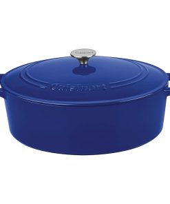 Cuisinart Enameled Cast Iron Oval Casserole 7 Quart Cobalt Blue