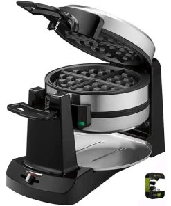 Cuisinart WAF-F40 Double Flip Belgian Waffle Maker Black Stainless Bundle