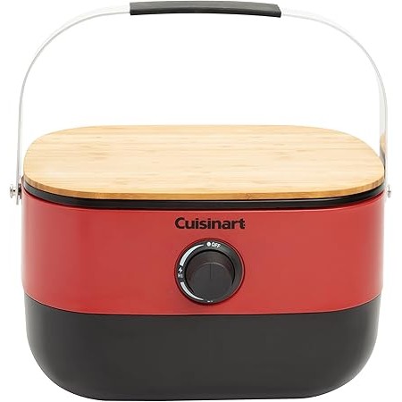 Cuisinart Portable Gas Grill with Cutting Board for Camping and Tailgates