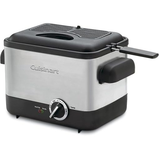 Cuisinart Compact Deep Fryer 7.7 Inch High Silver Kitchen Appliance