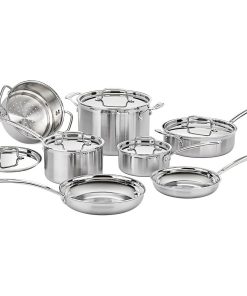 Cuisinart 12 Piece MultiClad Pro Triple Ply Cookware Set Silver