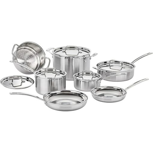 Cuisinart 12 Piece MultiClad Pro Triple Ply Cookware Set Silver