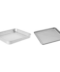 Cuisinart Airfryer Basket and Toaster Oven Baking Pan Silver 11.2x10.7
