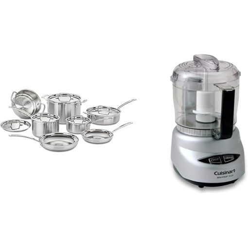 Cuisinart 12 Piece MultiClad Pro Cookware Set and Mini Prep Processor