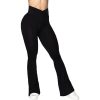 High-Waisted Flare Leggings Crossover Yoga Pants with Tummy Control